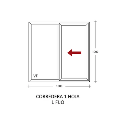 VENTANA PVC TERMOPANEL CORREDERA 4+4MM 140X120