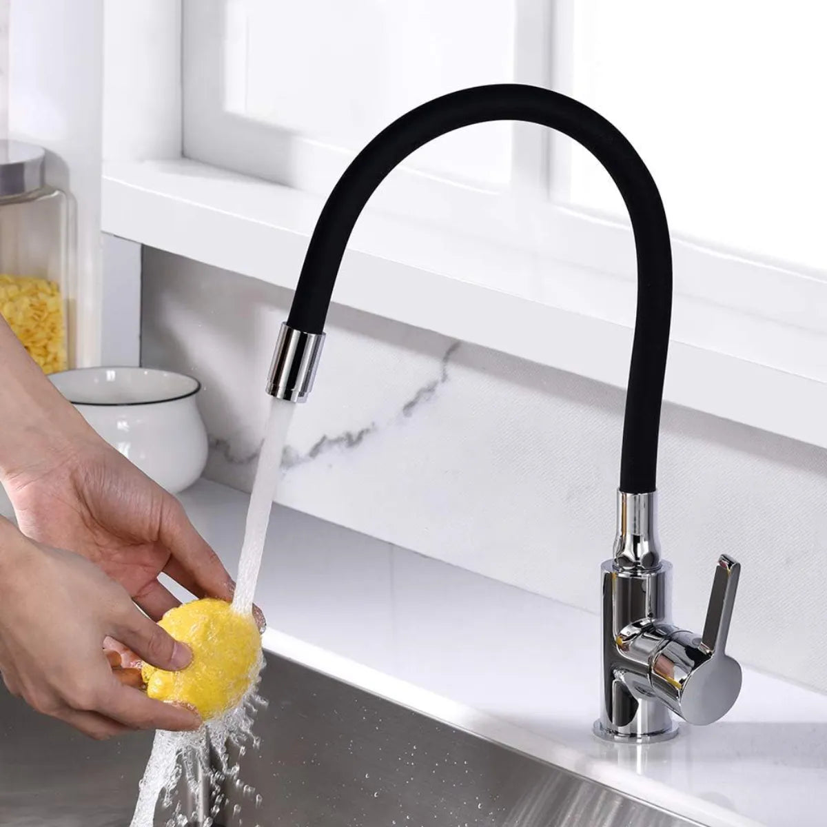MONOMANDO LAVAPLATO CUELLO FLEX NEGRO