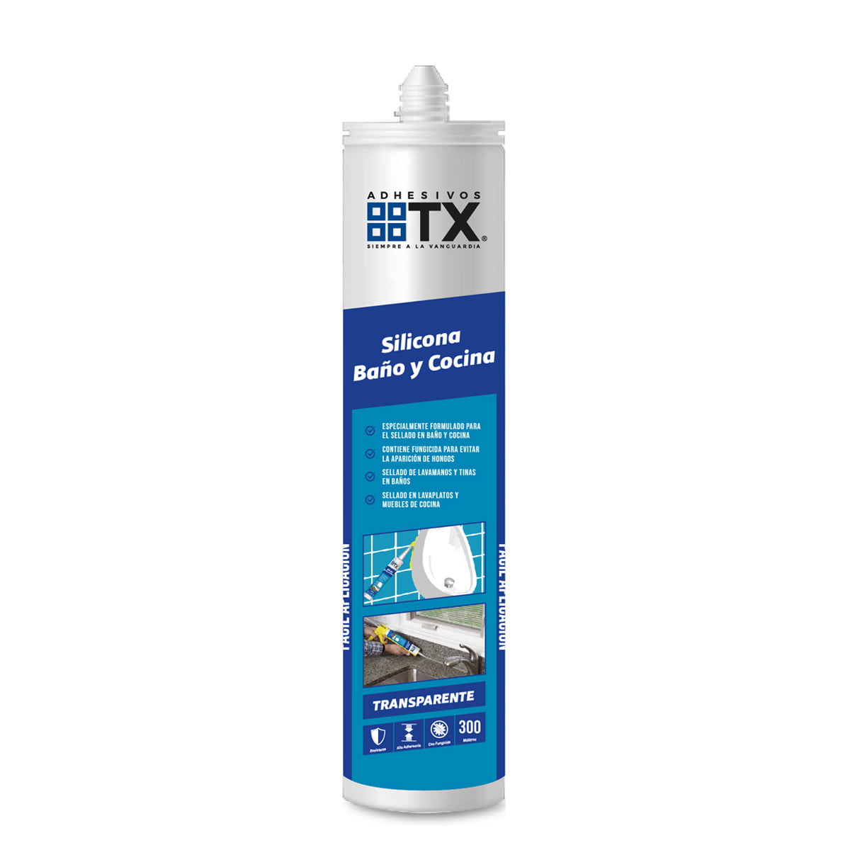 SILICONA BAÑO TRANSPARENTE 300ML C/FUNIGICIDA